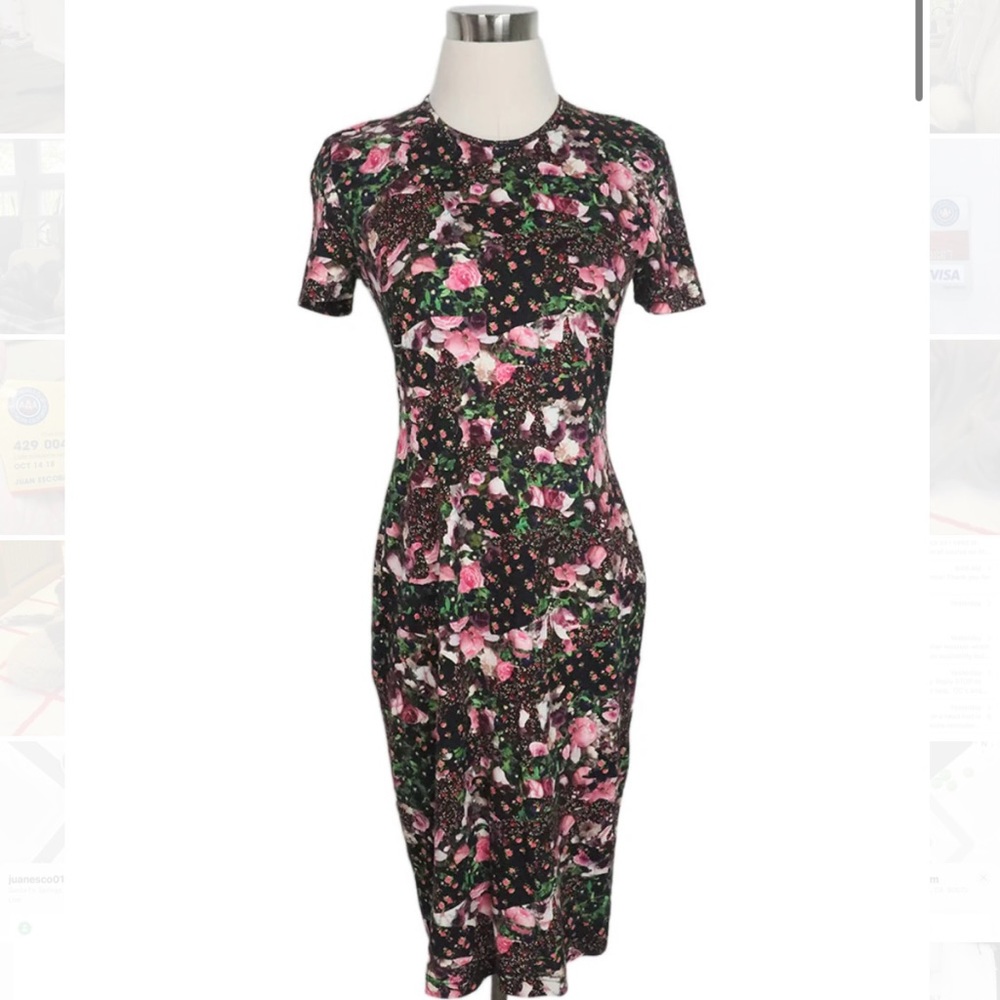 Givenchy Short-Sleeve Floral Camo Dress